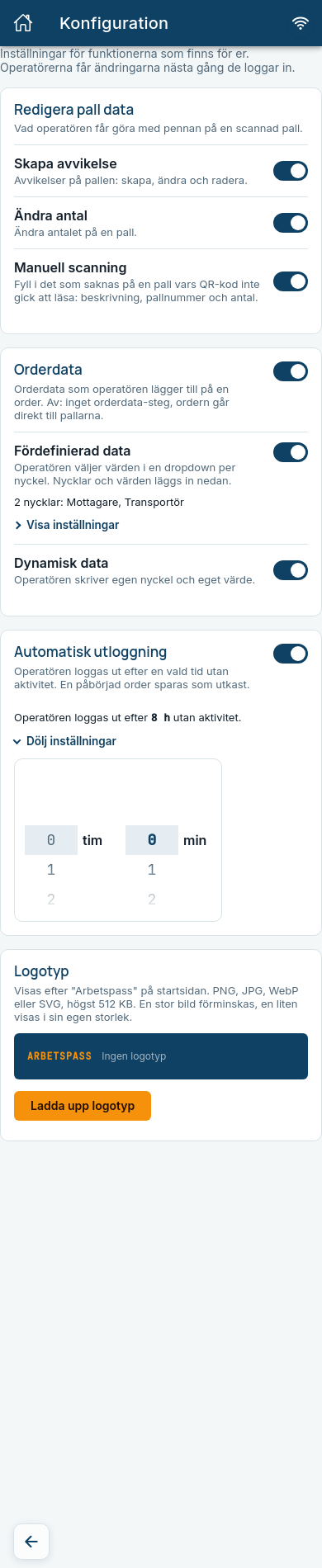 The time wheels for automatic sign-out